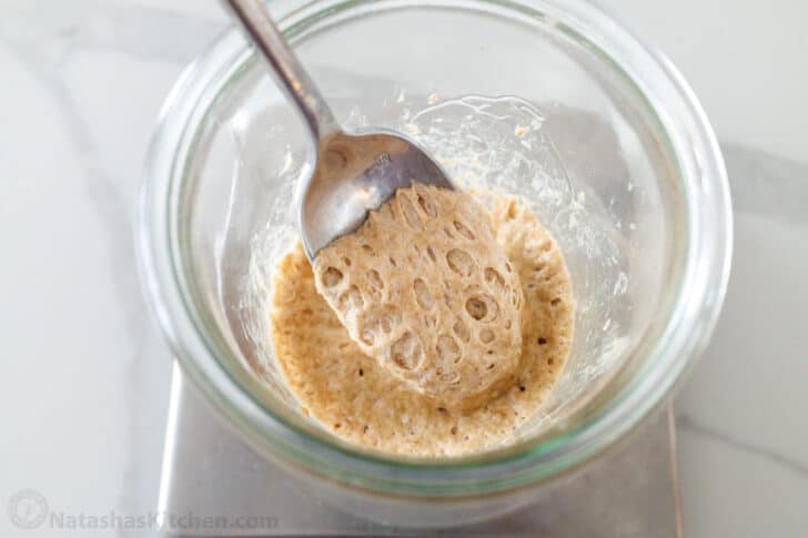 Bubbling in sourdough starter on day 3