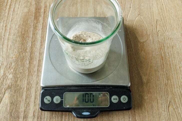 Flour in glass jar