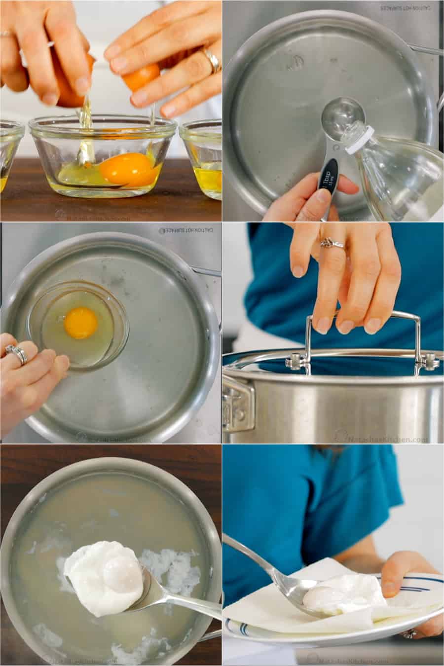 Step by step how to poach eggs in a saucepan