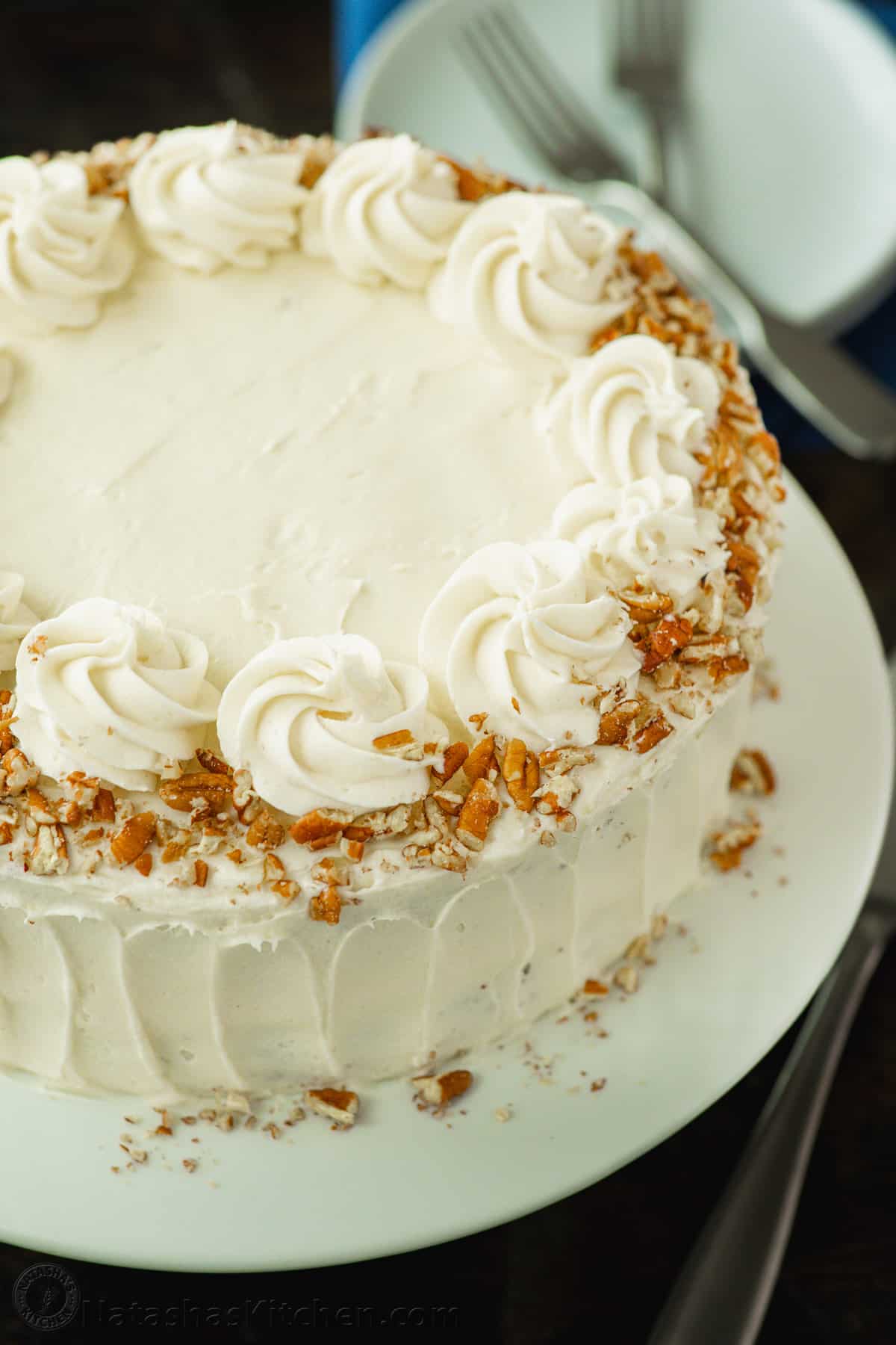 Ingredients for making a cake with carrots, pecans and raisins