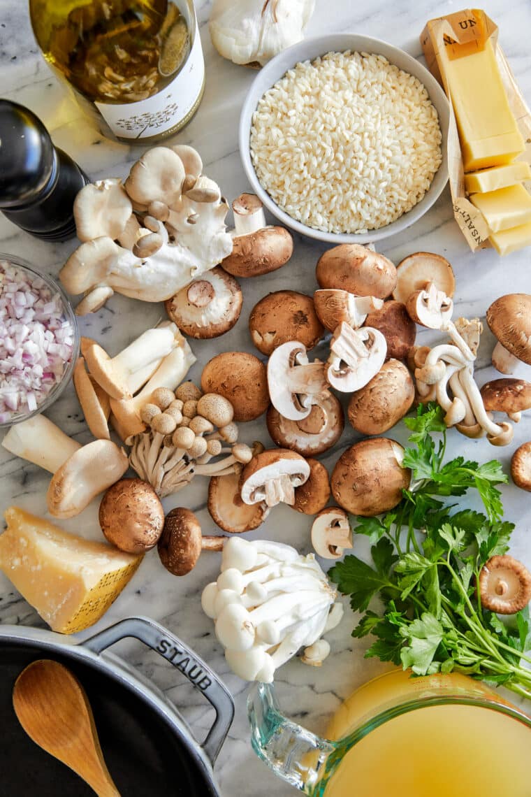 Mushroom Risotto - Nothing beats homemade risotto! So elegant, rich and oh so velvety-creamy, made with white wine, thyme, and fresh Parmesan.