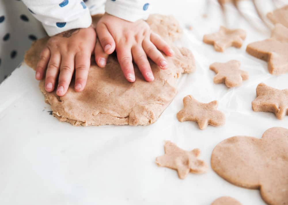 playing with gingerbread playdough