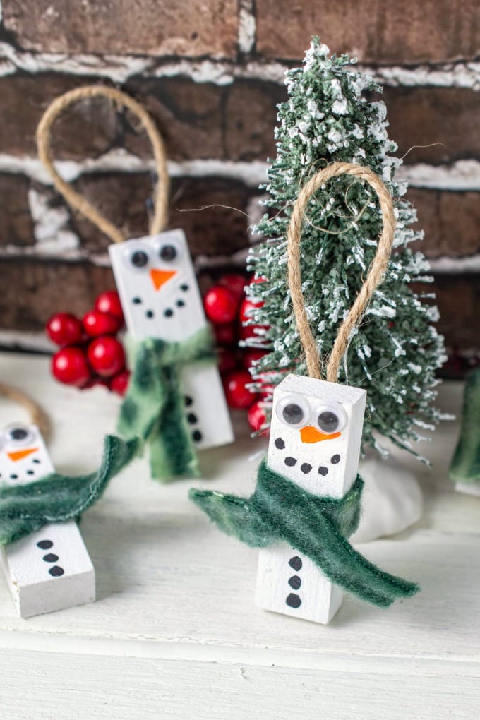 Wooden Snowman Ornaments