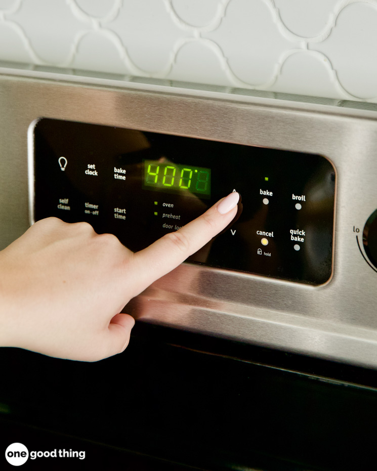 To make DIY Washing Soda From Baking Soda, set the oven to 400°F.