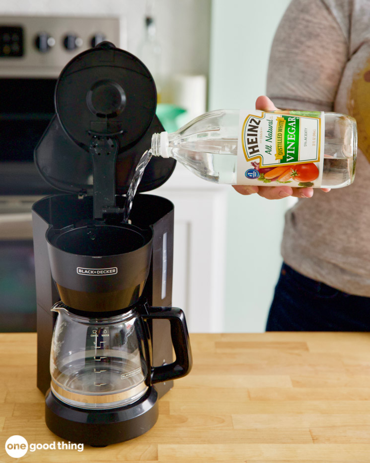 You can use lemon peel and vinegar to clean your kettle or coffee pot.