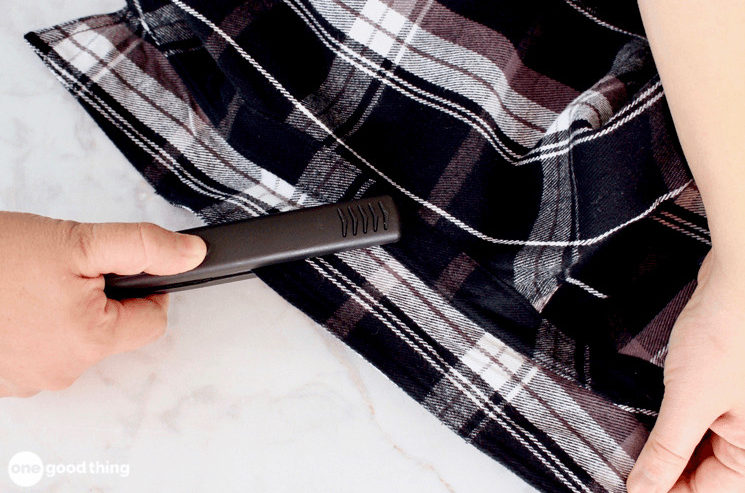 Solutions To Annoying Laundry Problems - using a hair straightener on a shirt collar