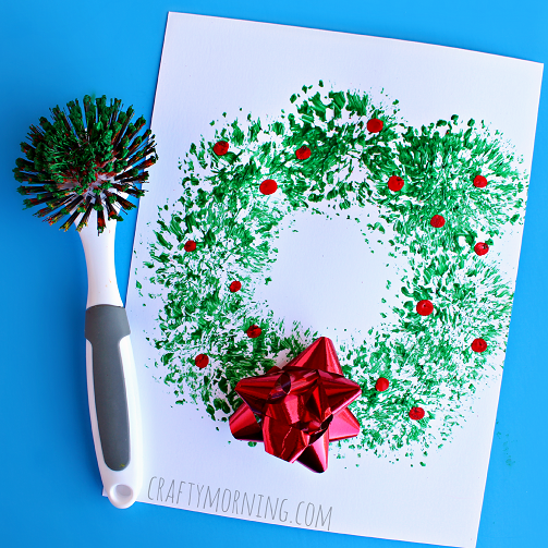 Dish Brush Christmas Wreath