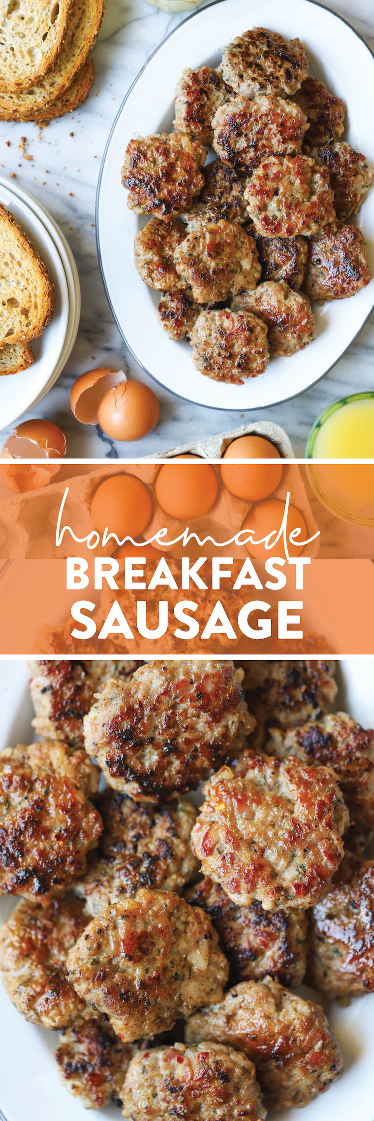 Homemade Breakfast Sausage - Nothing beats homemade! These sausage patties are so so easy to make and they're also freezer-friendly. Win-win!