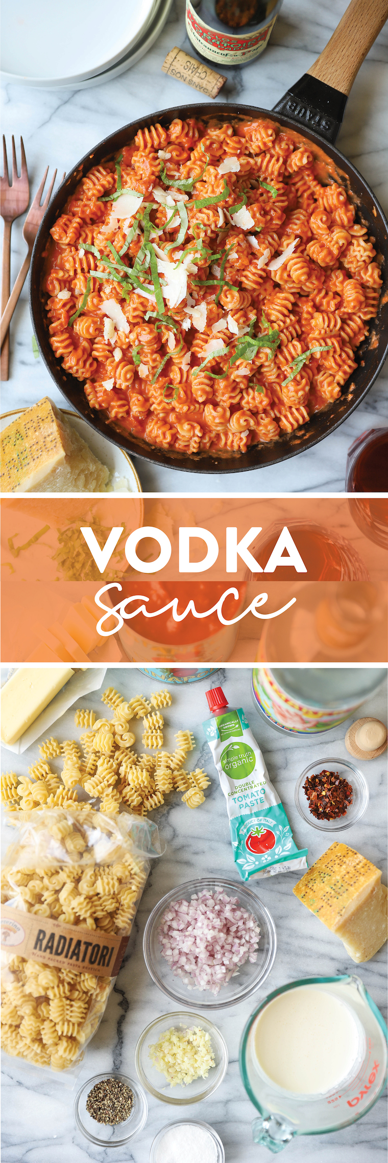 Salsa alla vodka - Incredibilmente cremosa, brillante e super veloce e facile. Si riunisce in 30 minuti! Servire con ulteriore parmigiano fresco. COSÌ COSÌ BUONO.