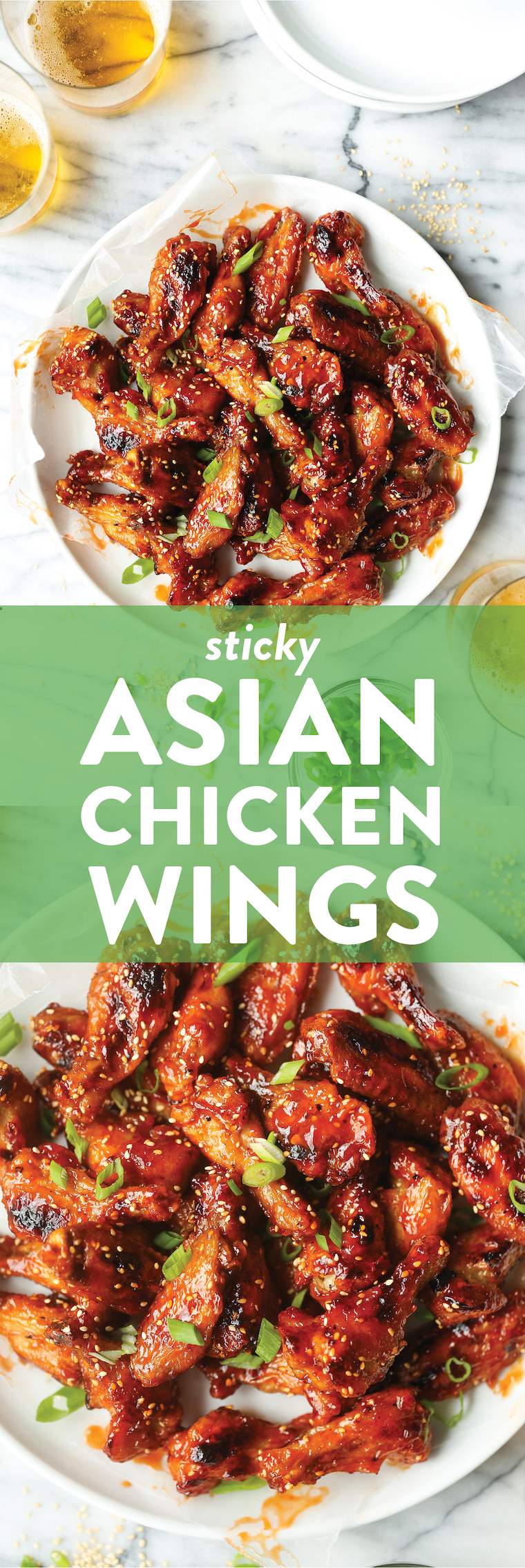 Sticky Asian Chicken Wings - Croccanti, appiccicosi, dolci, saporiti con la glassa caramellata perfetta. Fondamentalmente il miglior cibo per feste. DAVVERO BUONO.