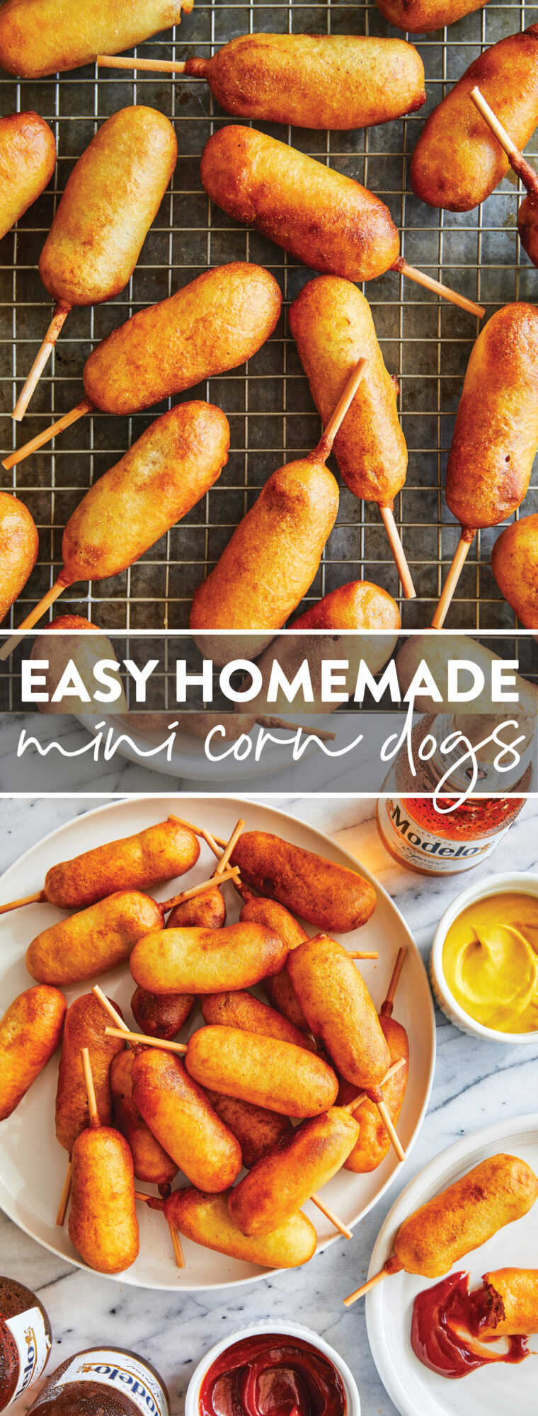 Facili Mini Corn Dogs fatti in casa - I migliori corn dogs che puoi fare proprio a casa - gustosi proprio come alla fiera di stato. Sicuramente saranno i preferiti della famiglia!