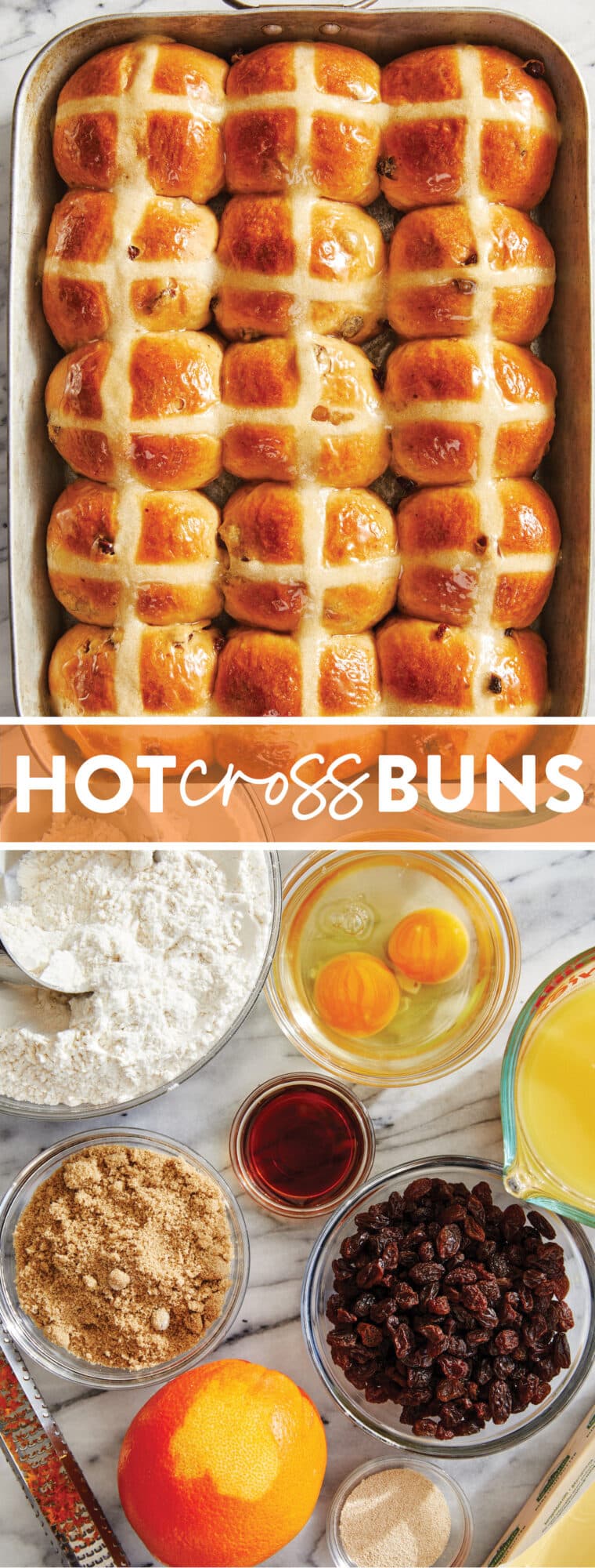 Hot Cross Buns - Panini caldi e croccanti fatti in casa che sono così morbidi, soffici e leggermente dolci. Assolutamente indispensabili per la Pasqua - scompariranno così rapidamente!